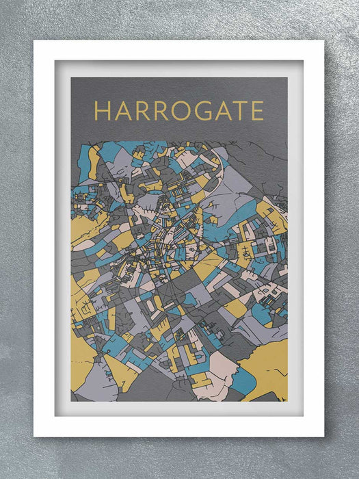 Harrogate street map poster print
