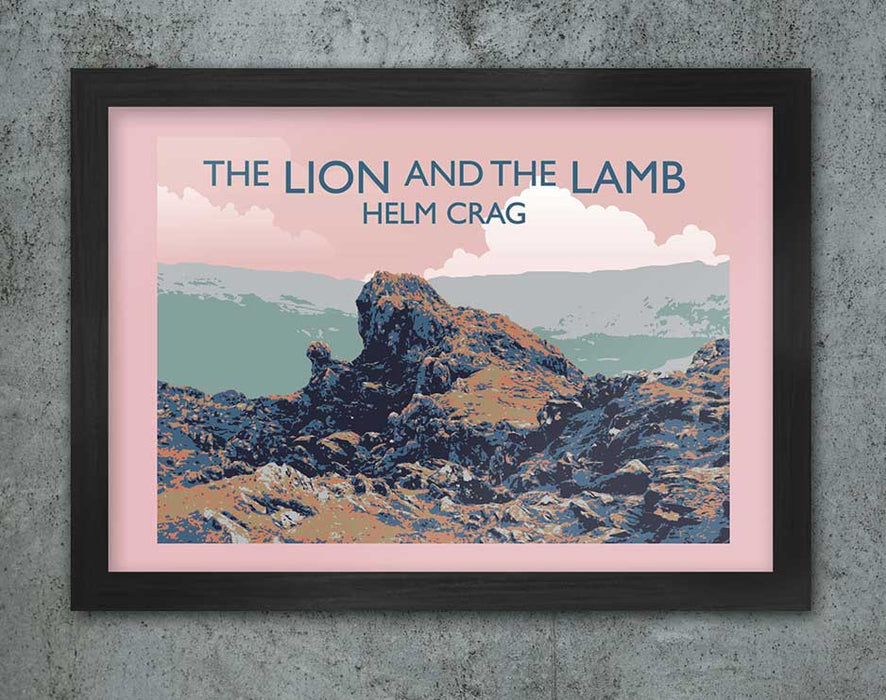 LION AND THE LAMB RETRO POSTER PRINT