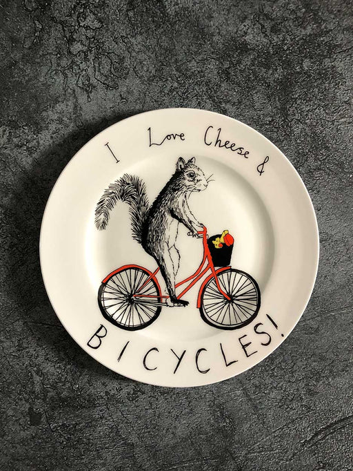 I love cheese and bicycles plate