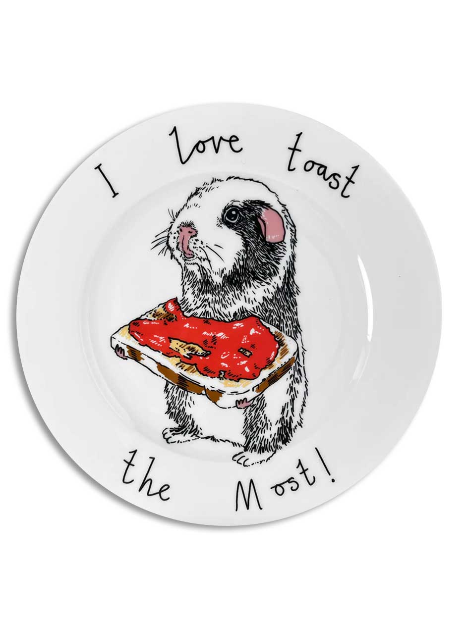 I love toast the most side plate