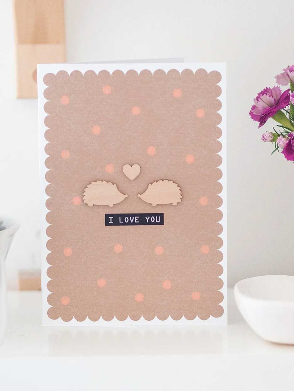 happy birthday hedgehog card