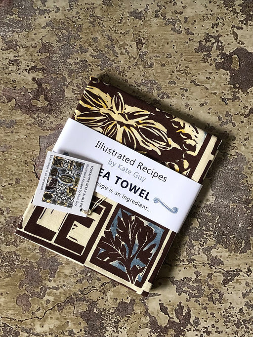 Illustrated Tea Towel - Yorkshire Steak & Ale Pie Design