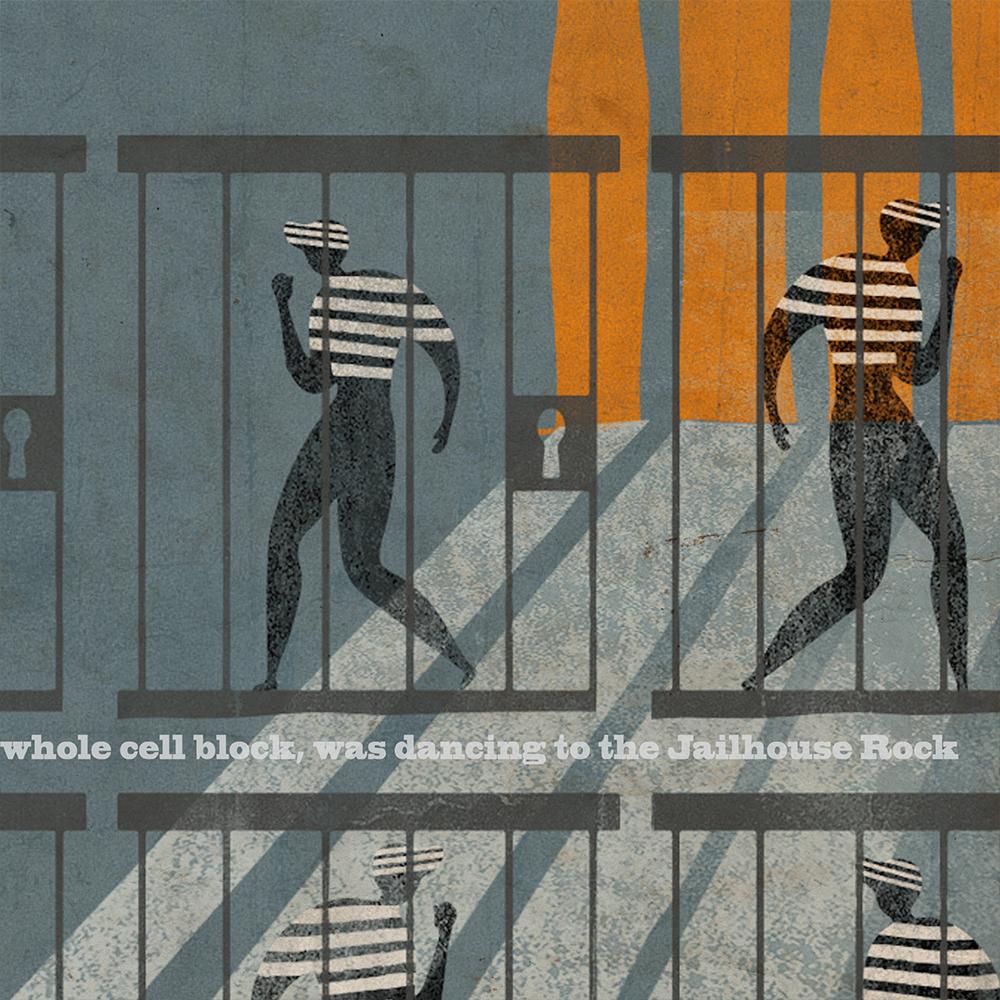 Jailhouse Rock - Elvis Book Jacket Print. Inspired by the old retro Penguin book covers