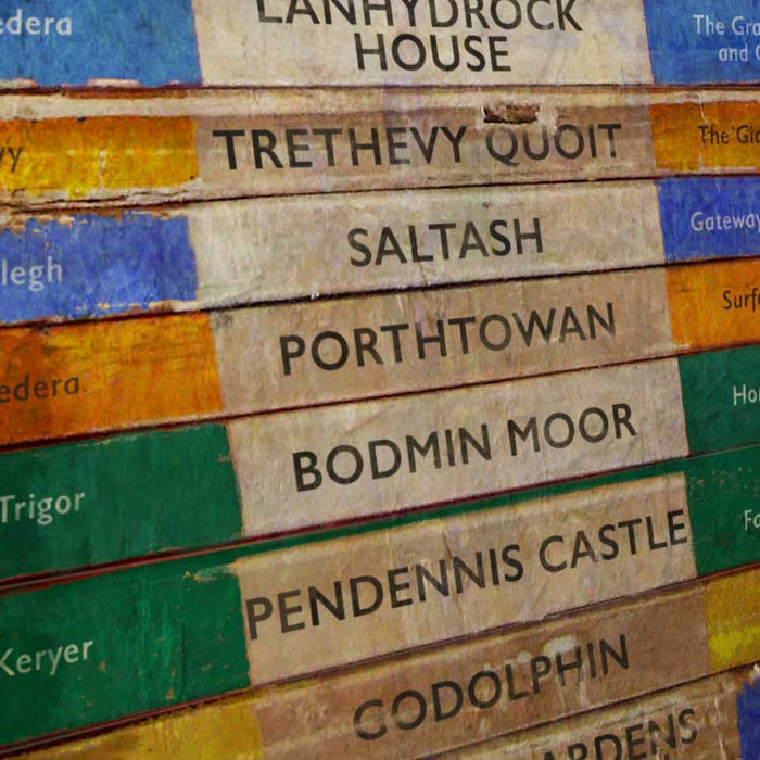 Kernow Klassics - Cornwall book stack poster based on penguin classic book designs