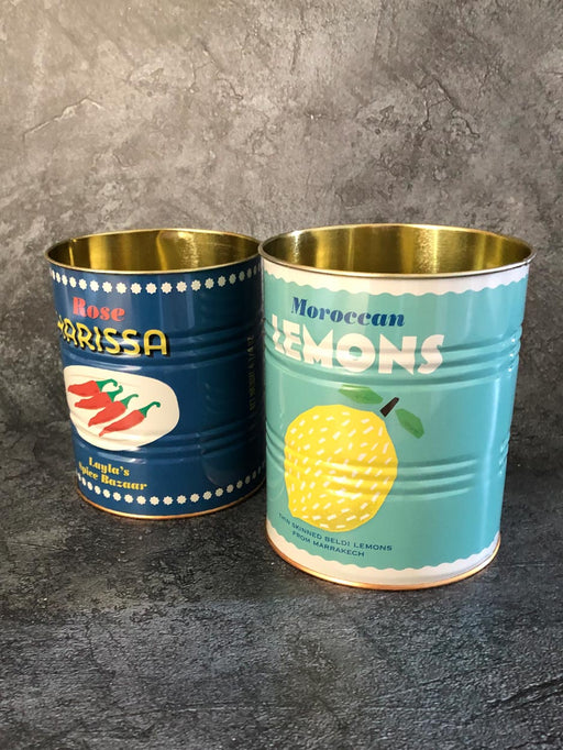 lemon and harissa tins