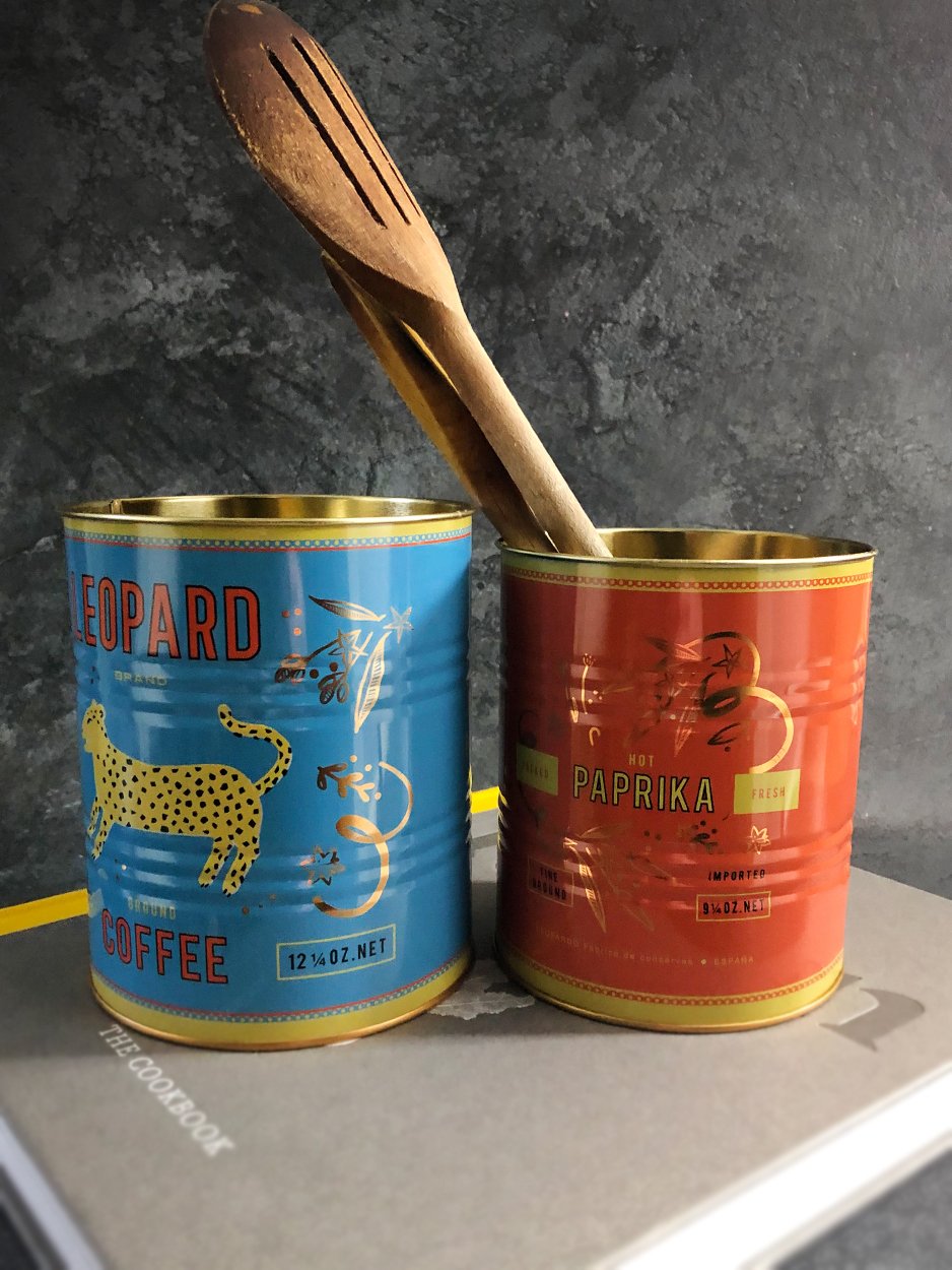 leopard design storage tins
