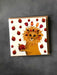 lion eating strawberries card