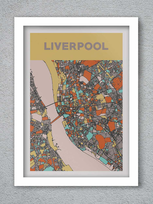 Liverpool street map style poster