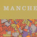 manchester map colourful poster print