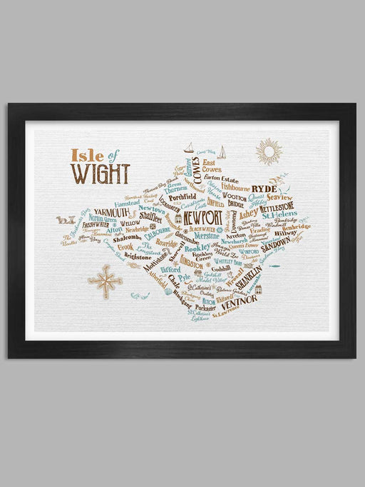 Typographic map of the Isle of Wight