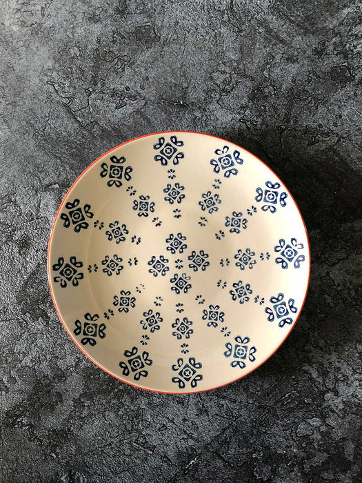 Medina blue stoneware plate