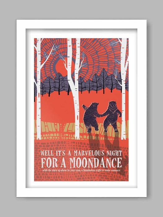 Moondance music poster. Van Morrison song posters