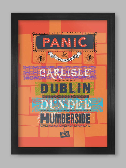 Panic Music print featuring lines from The Smiths single