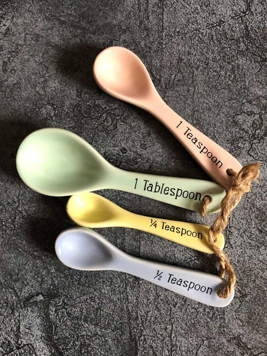 pastel measuring spoons