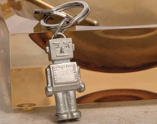pewter robot keyring