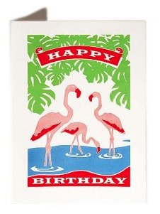 pink flamingo card