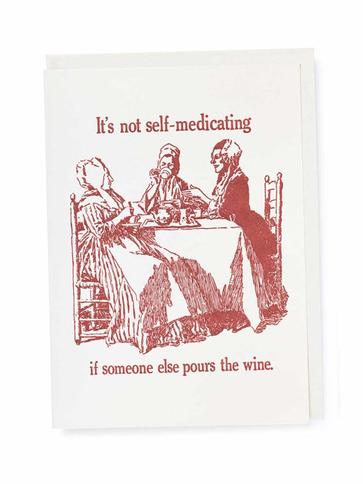 pour the wine greeting card
