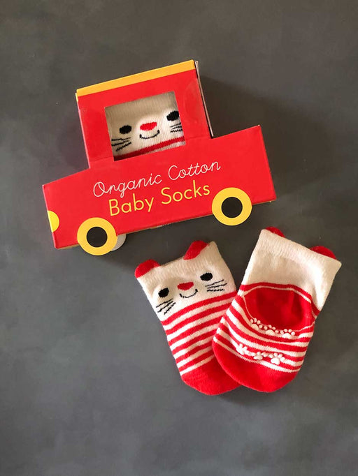 red cat baby socks