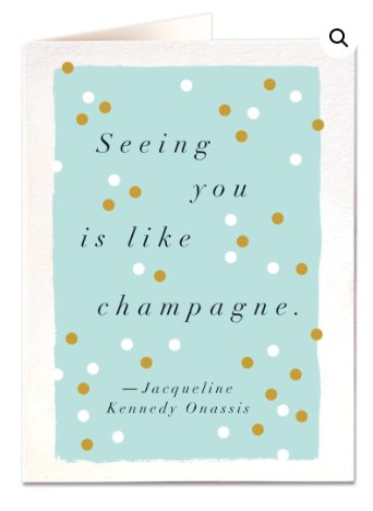 Seeing you is like champagne - Blank Greeting Card card The Northern Line 