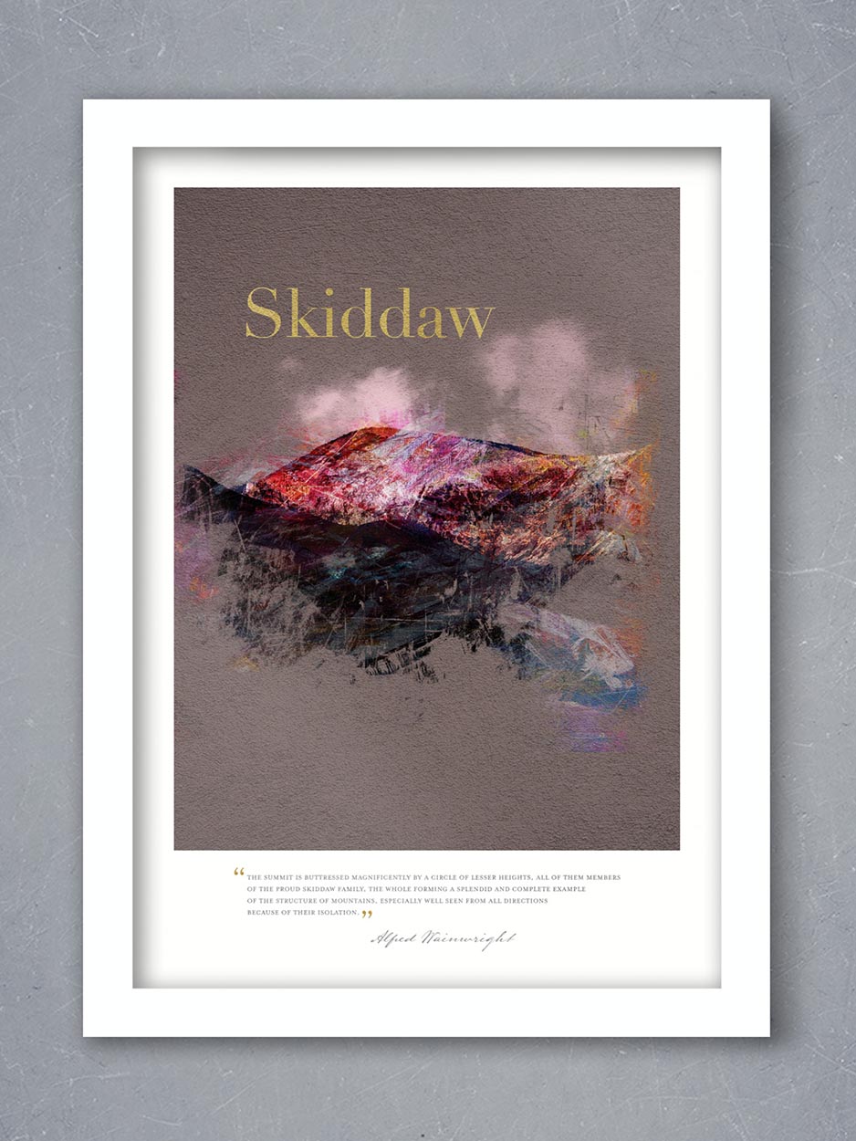 Skiddaw in Wainwright's Words - Poster Print Posters The Northern Line 