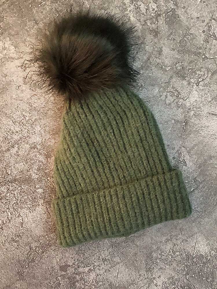 Soft Touch Rib Bobble Hat - Green classic homeware Eurostick 