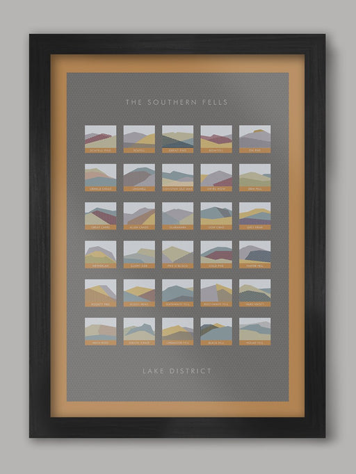 Southern Fells Lake District Geometric Poster print