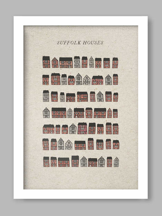 suffolk poster. Suffolk pink houses