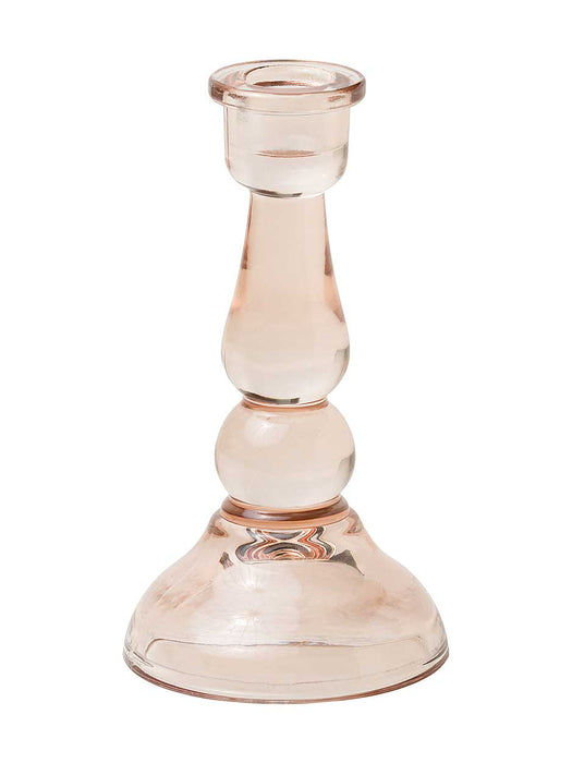 pink glass candle stick