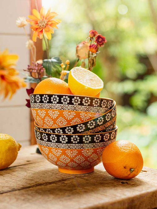 amber tribal pattern bowl