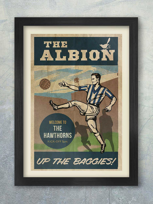 west bromwich albion match day programme style football poster