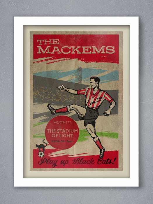 Sunderland - The Mackems retro style football poster print.