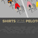 Shirts of the peloton contemporary cycling poster print. Featuring retro and contemporary cycling jerseys including Molteni, Faema, Peugeot, Raleigh, Faema and Brooklyn.