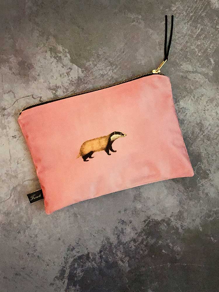 Velvet Zipped Bag - Zebra Gift Madame Treacle 