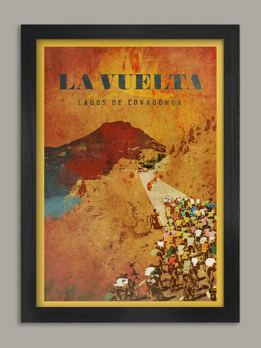 Vuelta a Espana Cycling Poster Print - Lagos de Covadonga is one of the most important climbs in Vuelta history.