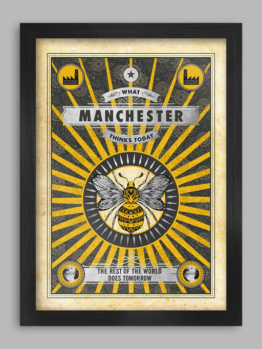 Manchester bee poster print