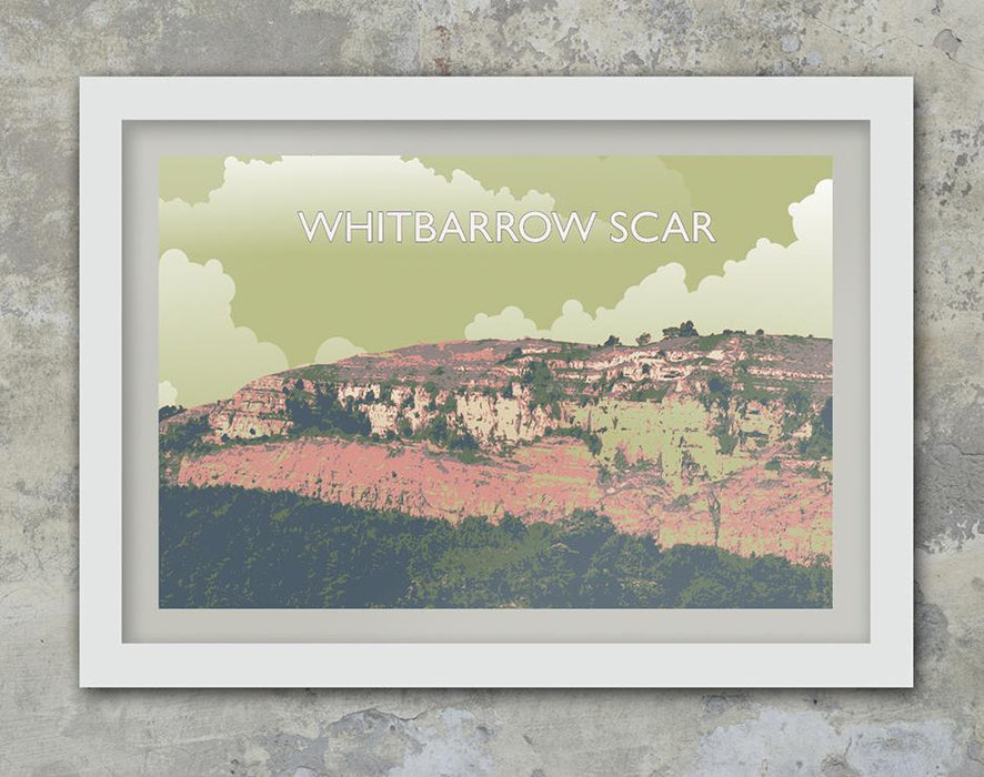 Whitbarrow Scar - The Retro styled Lake District National Park Poster Print