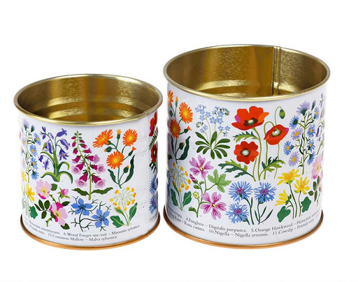 wild flower mini storage tins