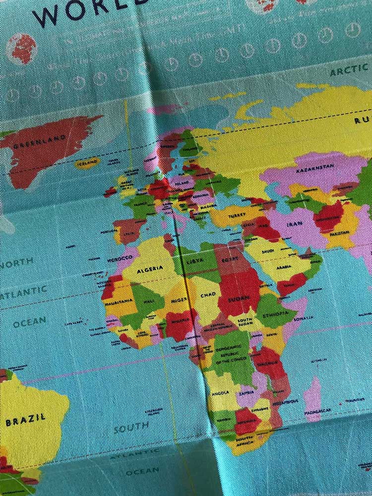 World Map Tea Towel classic homeware The Northern Line 