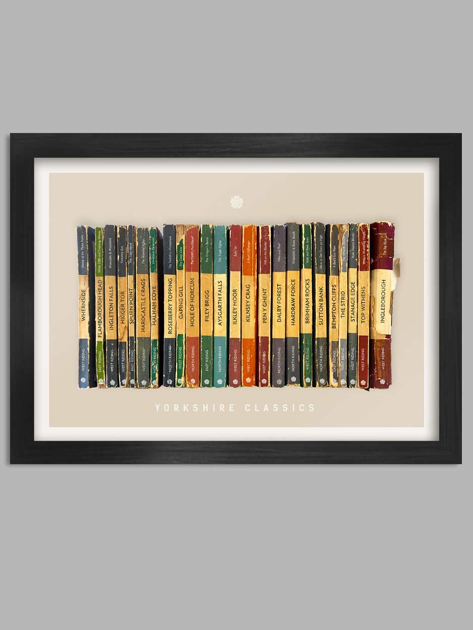 Yorkshire, famous landmarks poster print. Penguin books style