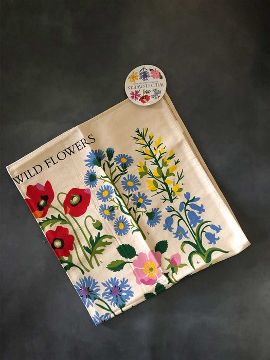 wild flowers tea towel
